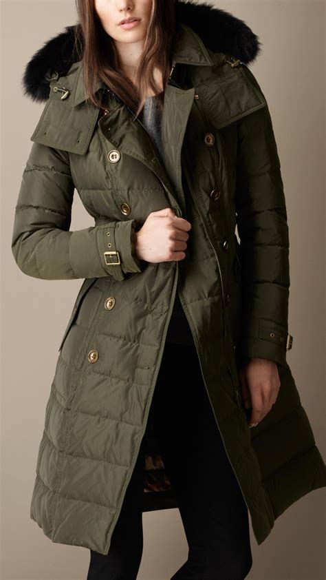 burberry long down coat